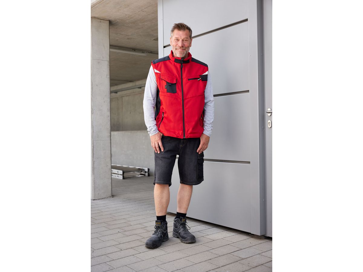 JN Workwear Softshell Vest JN845 100%PES, white/carbon, Größe 2XL