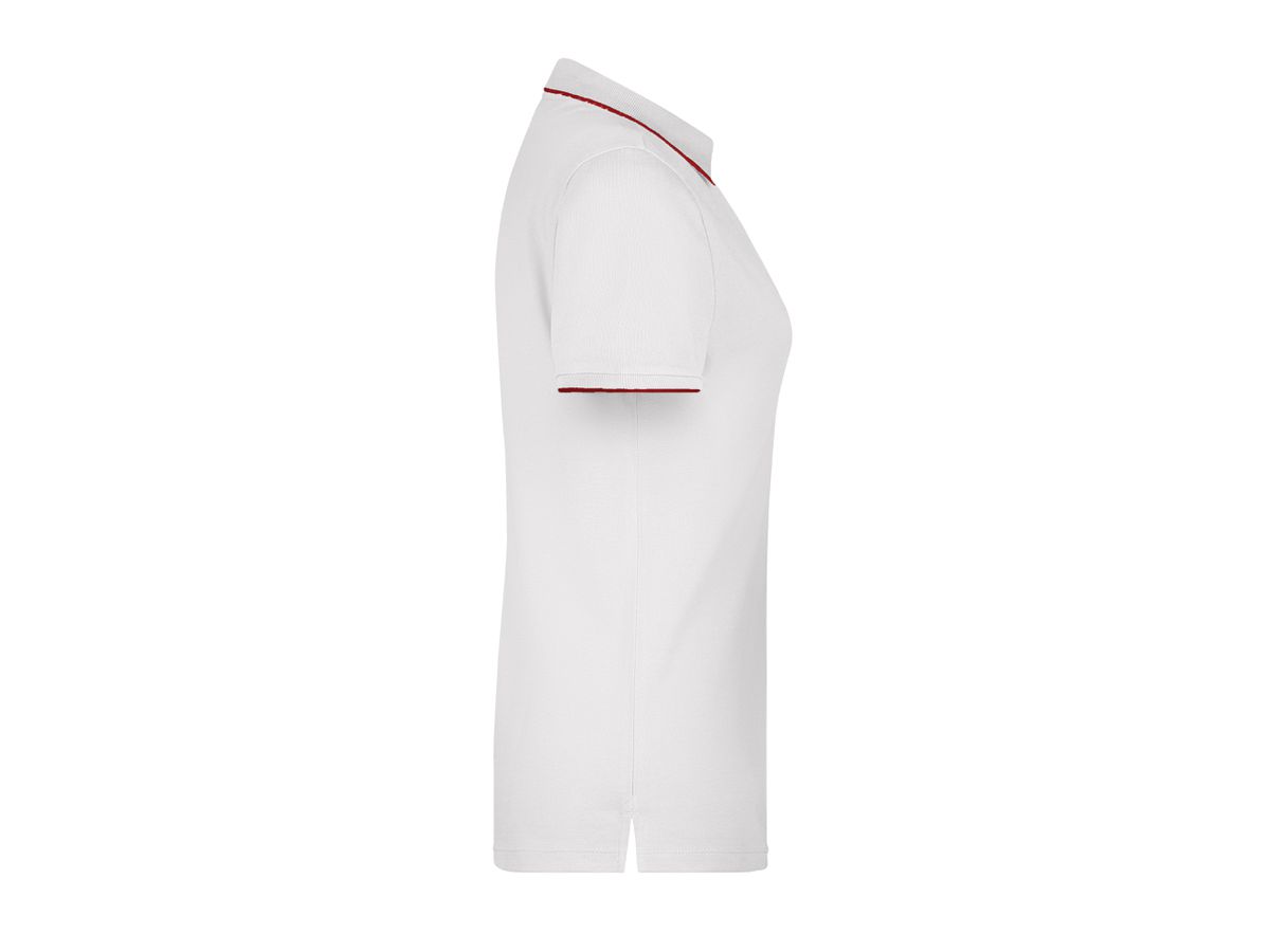 JN Ladies' Polo Stripe JN727 white/red, Größe XXL