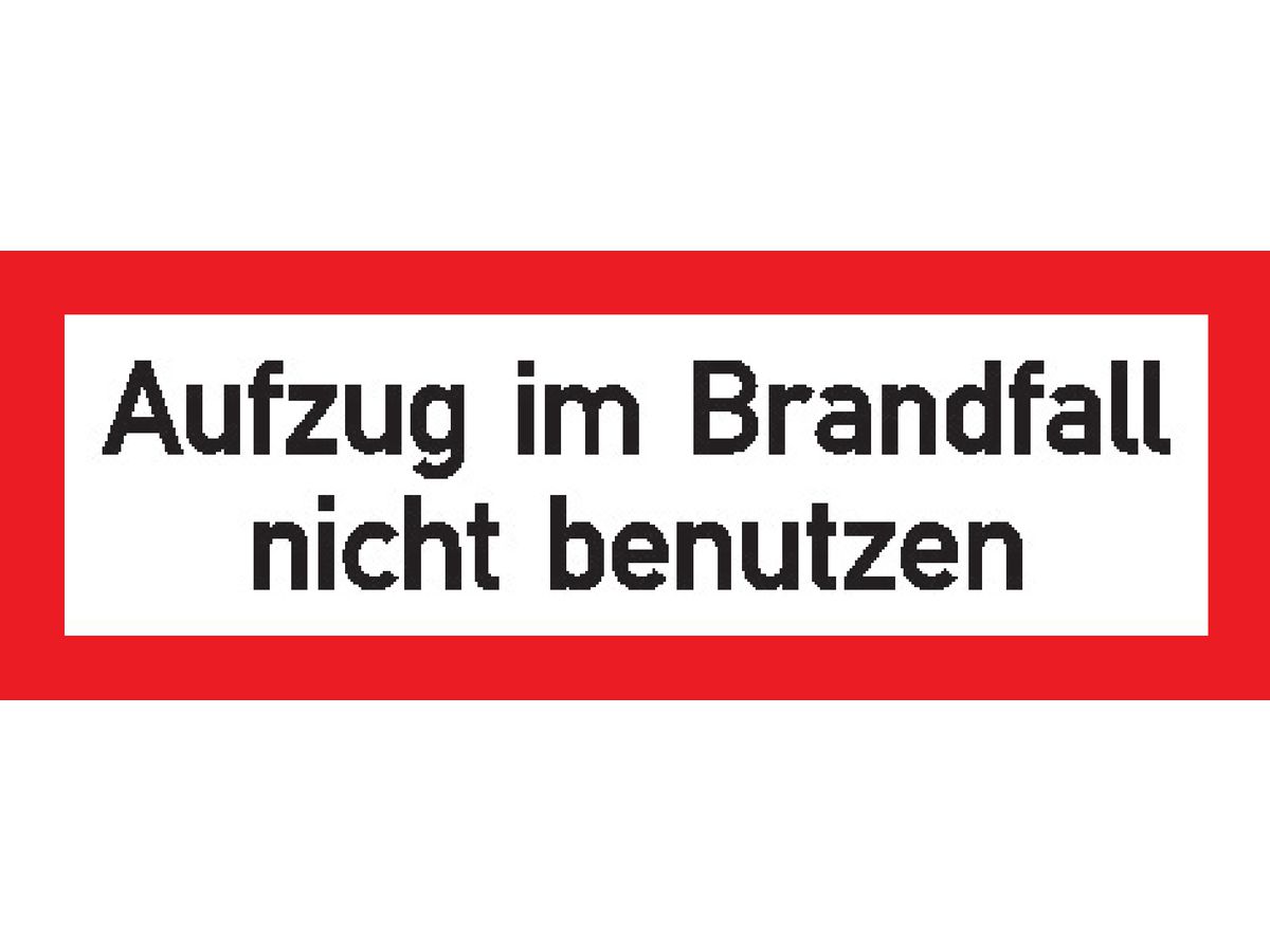 Brandsch-Schild Alu Aufzug Brandf.148x52mm