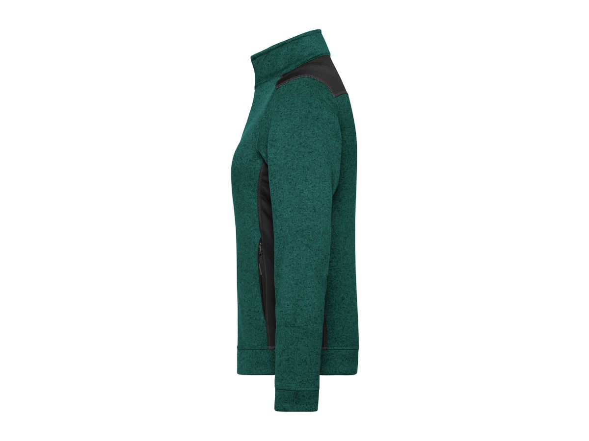 JN Damenfleece Jacke JN861 dark-green-melange/black, Größe 4XL