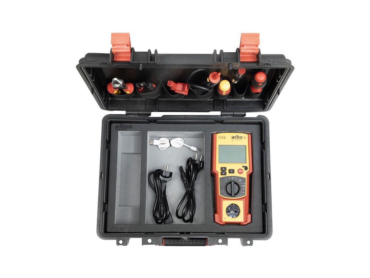 WIHA Gerätetester Set PAT one mit Werkzeug und Zubehör im Koffer