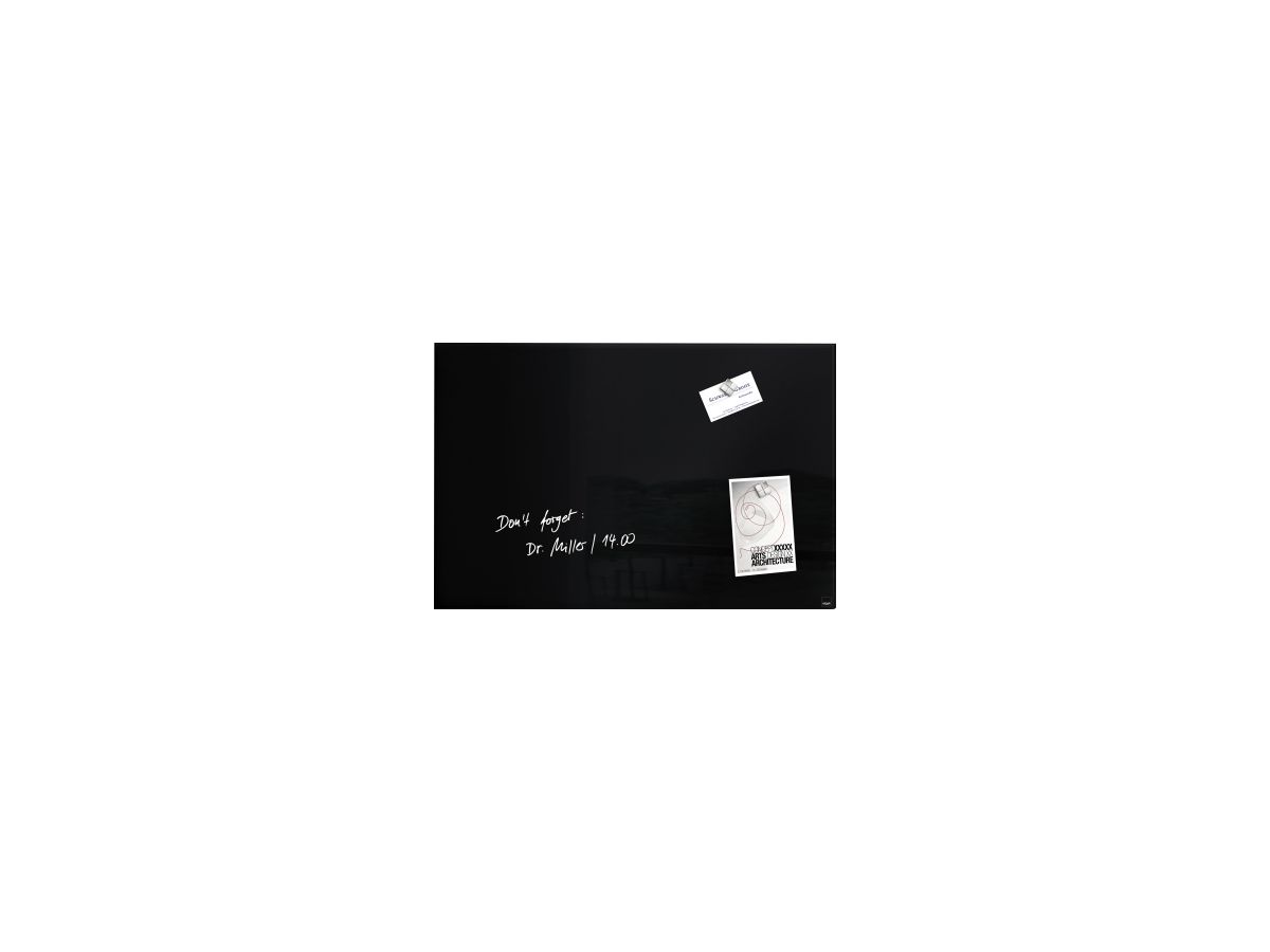 Sigel Multifunktionstafel artverum GL120 60x40cm Glas schwarz