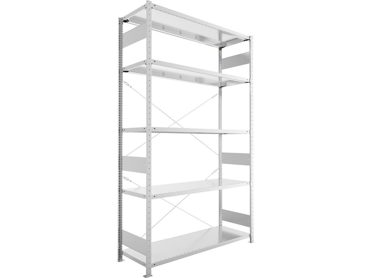 META Steckregal S3 CLIP 200 Fachl. 200kg vzk Grundfeld 5 Böden B1500Xt500Xh2500mm