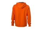 JN Mens Hooded Jacket JN595 80%BW/20%PES, dark-orange/carbon, Gr. XL
