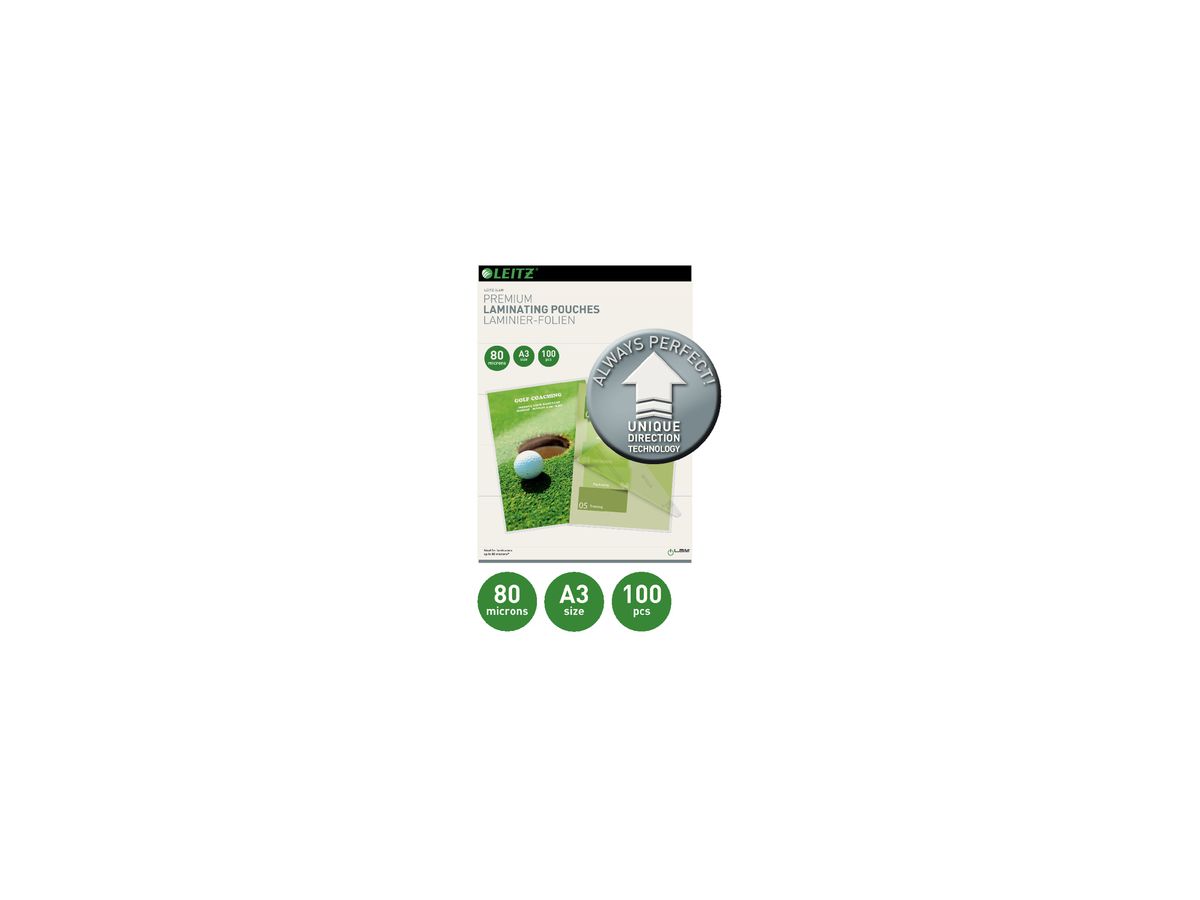 Leitz Laminierfolie UDT 74850000 DIN A3 80mic 100 St./Pack.