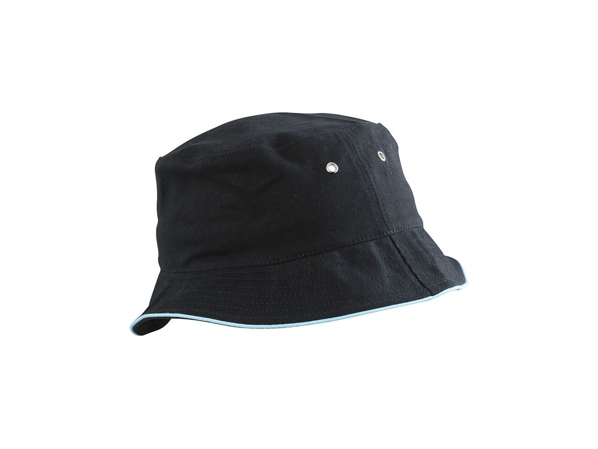 mb Fisherman Piping Hat MB012 100%BW, black/mint, Größe L/XL