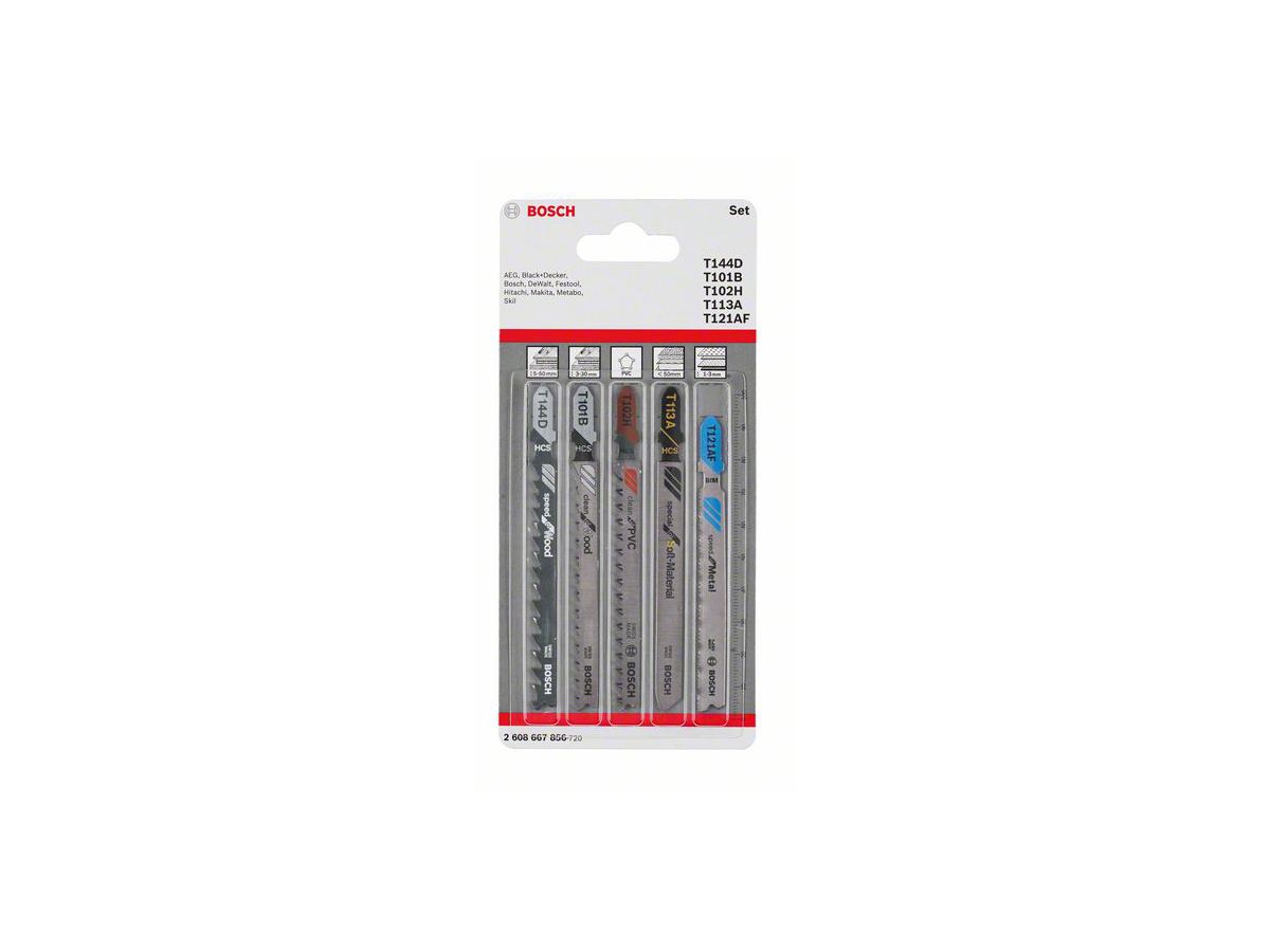 BOSCH Stichsägeblatt-Set Allrounder, 5-teilig
