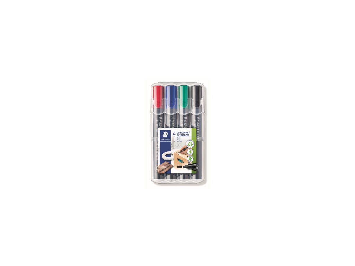 STAEDLER Permanentmaker Lumocolor 352 WP4 2mm sortiert 4 St./Pack.