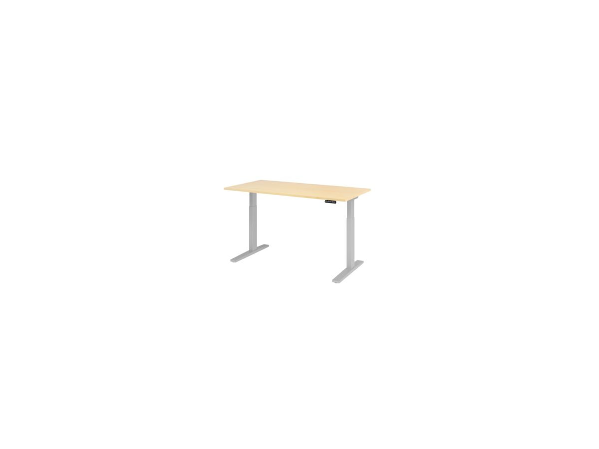 Schreibtisch höhenvers. 1600x800x700-1200 mm silber ahorn