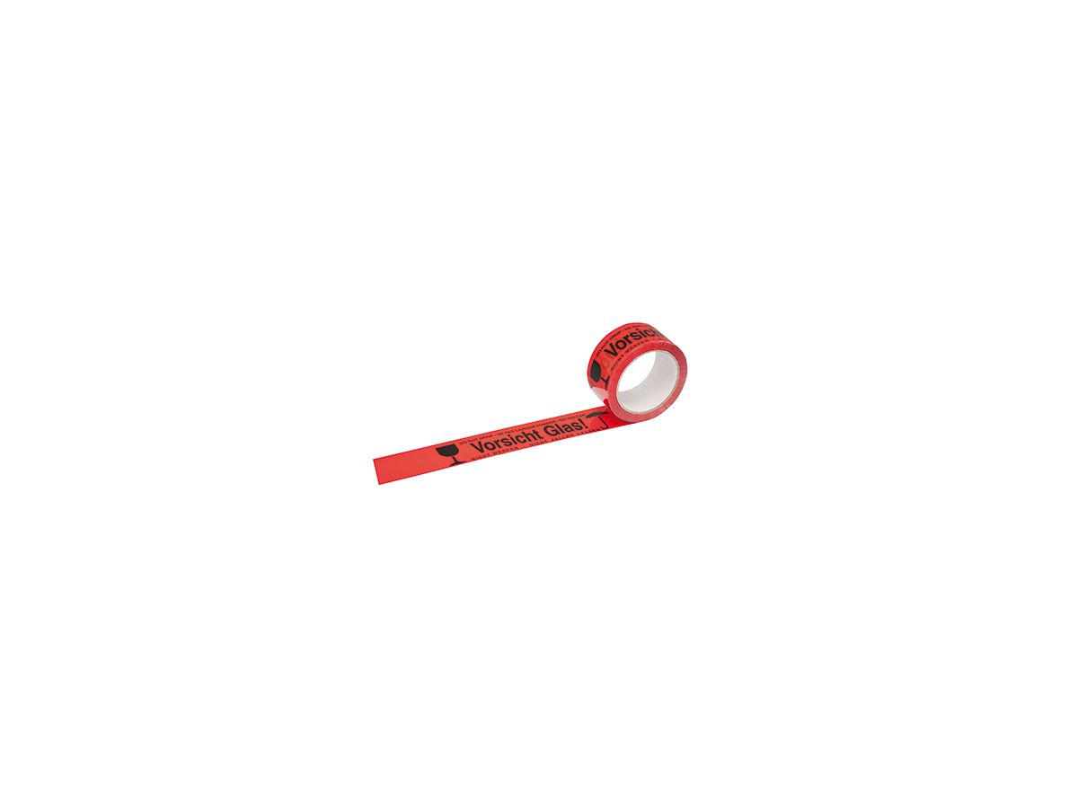 Signalklebeband Vorsicht Glas 50mmx66m rot