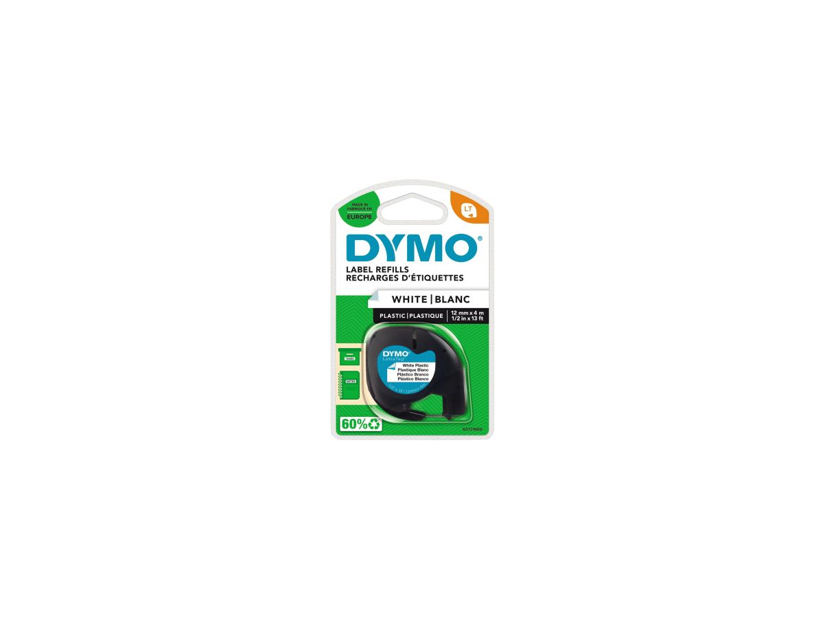 DYMO Schriftbandkassette LetraTag S0721660 12mmx4m schwarz auf weiß