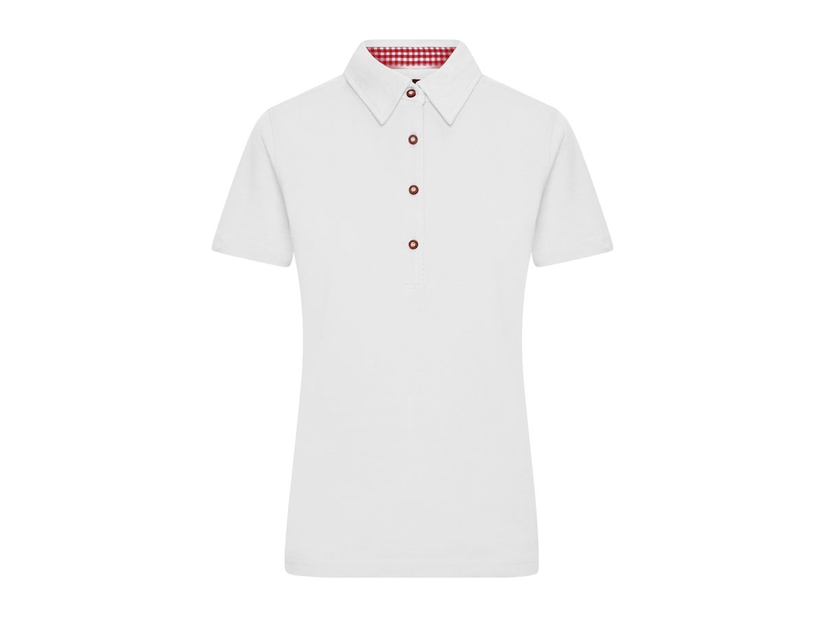 JN Ladies' Traditional Polo JN715 white/red-white, Größe XL