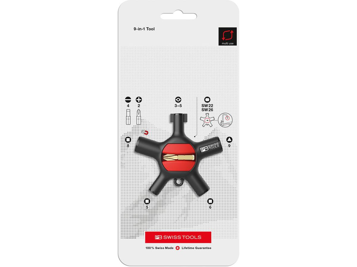 PB Swiss Tools Schaltschrankschlüssel 9 in 1 Tool
