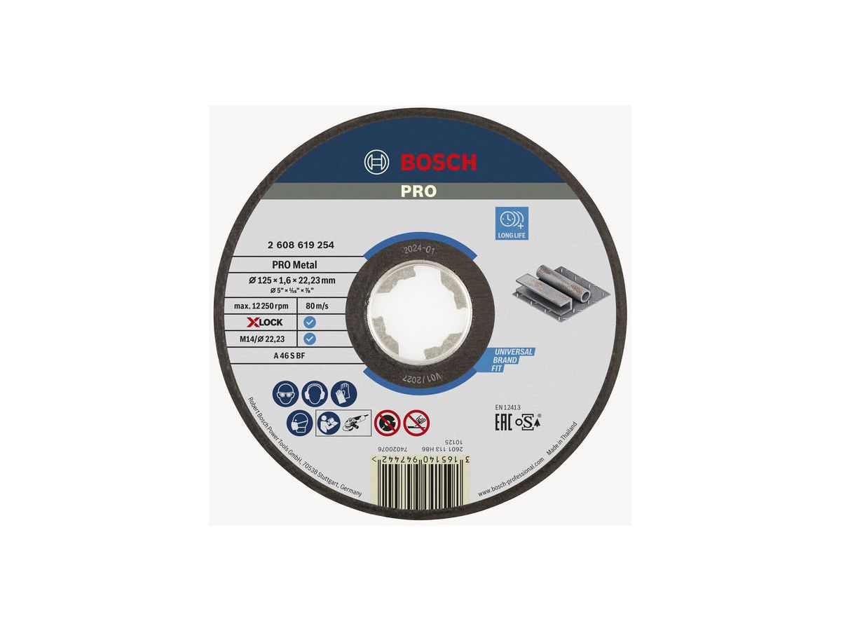 BOSCH X-LOCK Trennscheibe 125X1,6mm EfM ger.