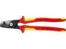 KNIPEX Kabelschere VDE mit Mehrkompone.- Griffen 225mm schlanke Kopfform