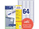 Avery Zweckform Universaletikett 3667 48,5x16,9mm ws 6.400 St./Pack.