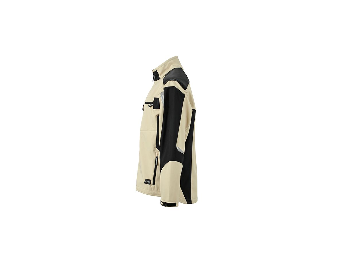 JN Workwear Softshell Jacket JN844 100%PES, stone/black, Größe XS