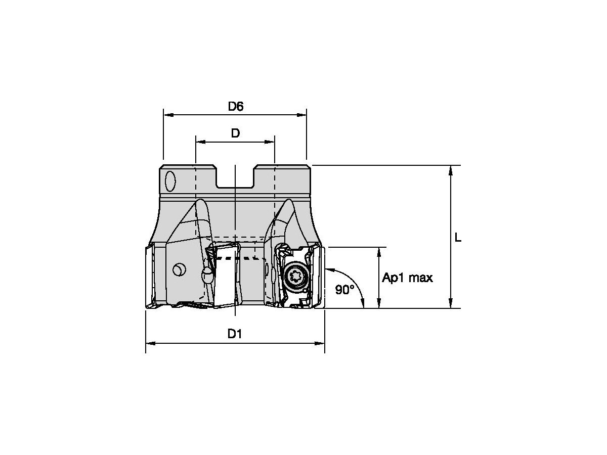KENNAMETAL M4D500L1512S150L238 MILL 4-15 D5.00 Z12 INCH SHELL MILL