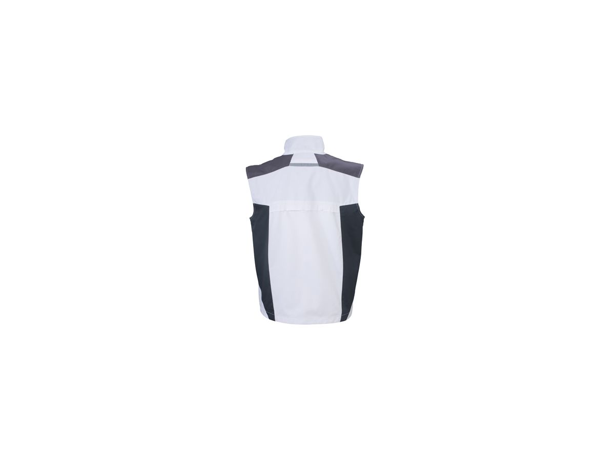 JN Workwear Vest JN822 65%PES/35%BW, white/carbon, Größe 3XL