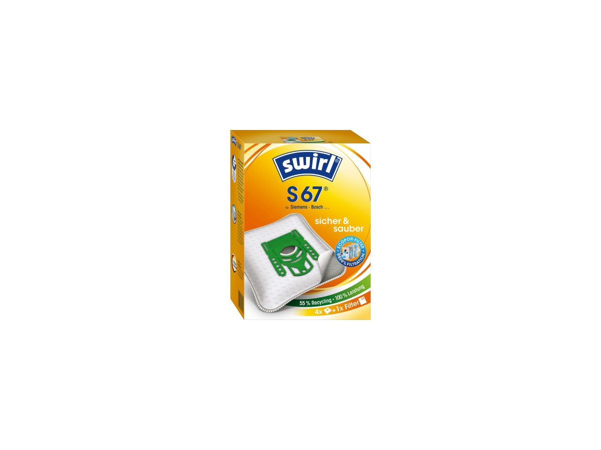 Swirl Staubsaugerbeutel S 67 MicroPor Plus AirSpace 4 St./Pack.