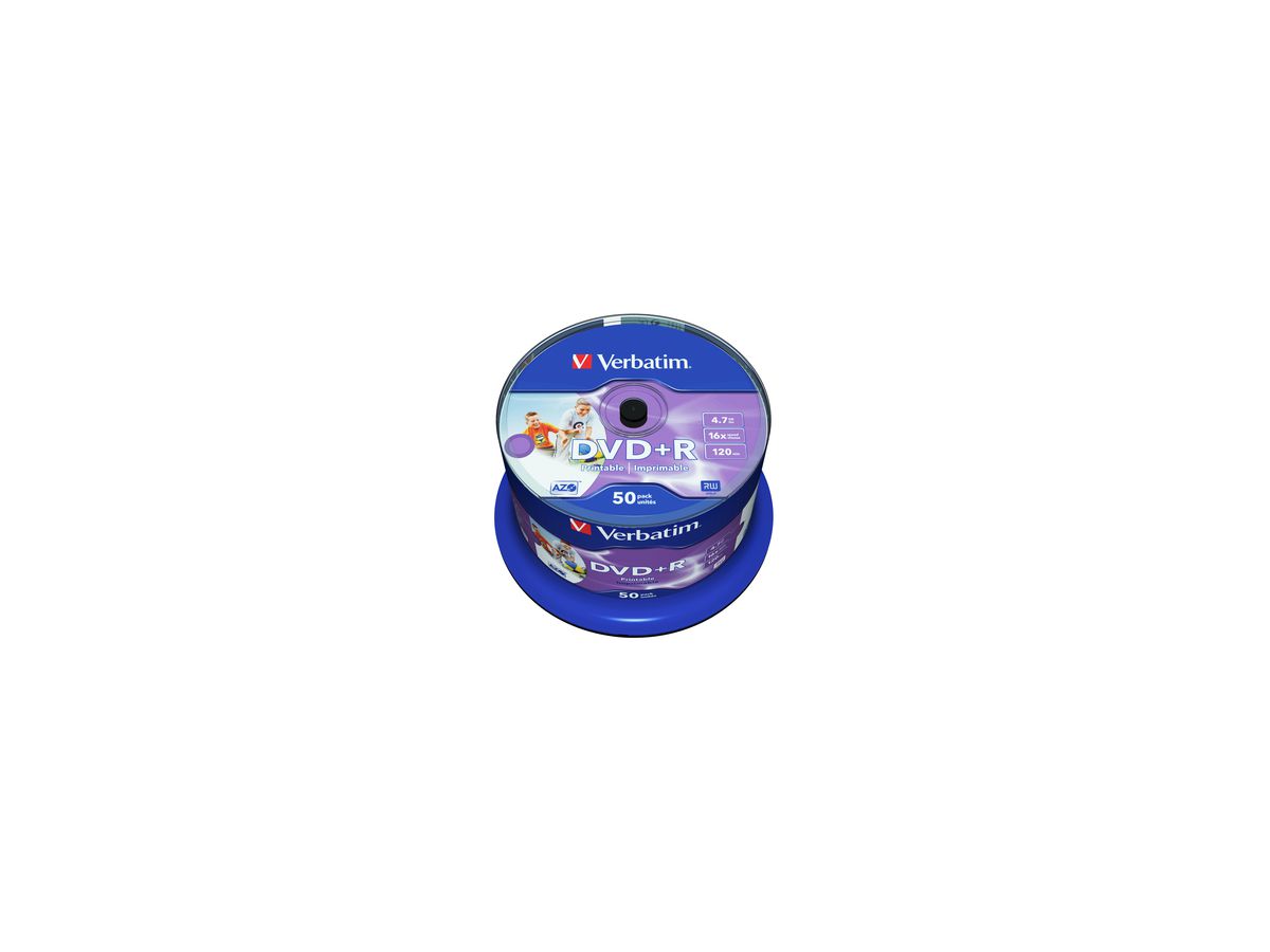 VERBATIM DVD+R 43512 16x 4,7GB Wide Printable Surface 50 St./Pack.