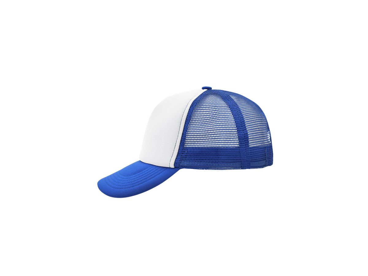 mb 5 Panel Polyester Mesh Cap MB070 white/royal, Größe one size