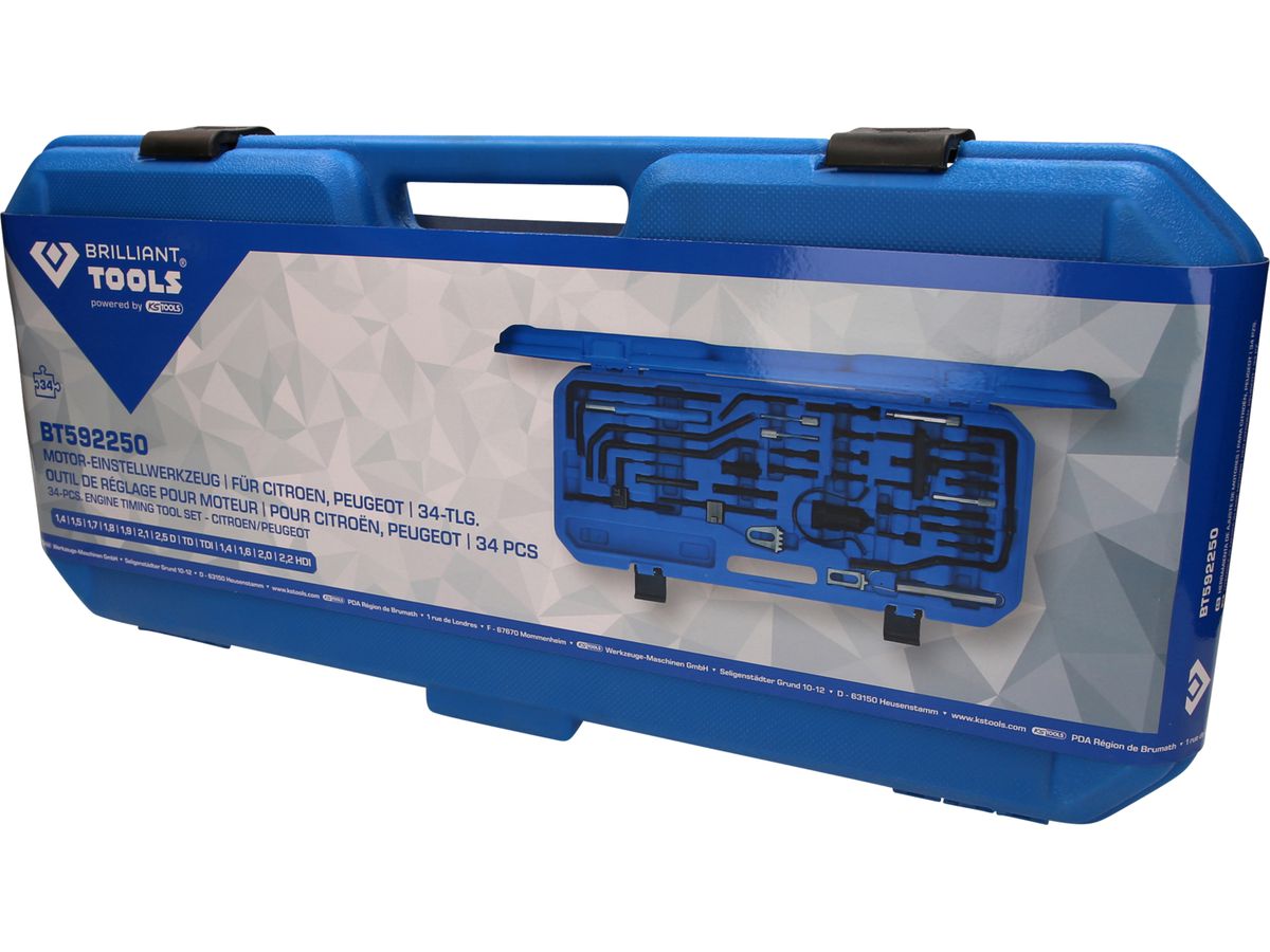 BRILLIANT TOOLS Motor-Einstellwerkzeug, für Citroen, Peugeot, 34-tlg.