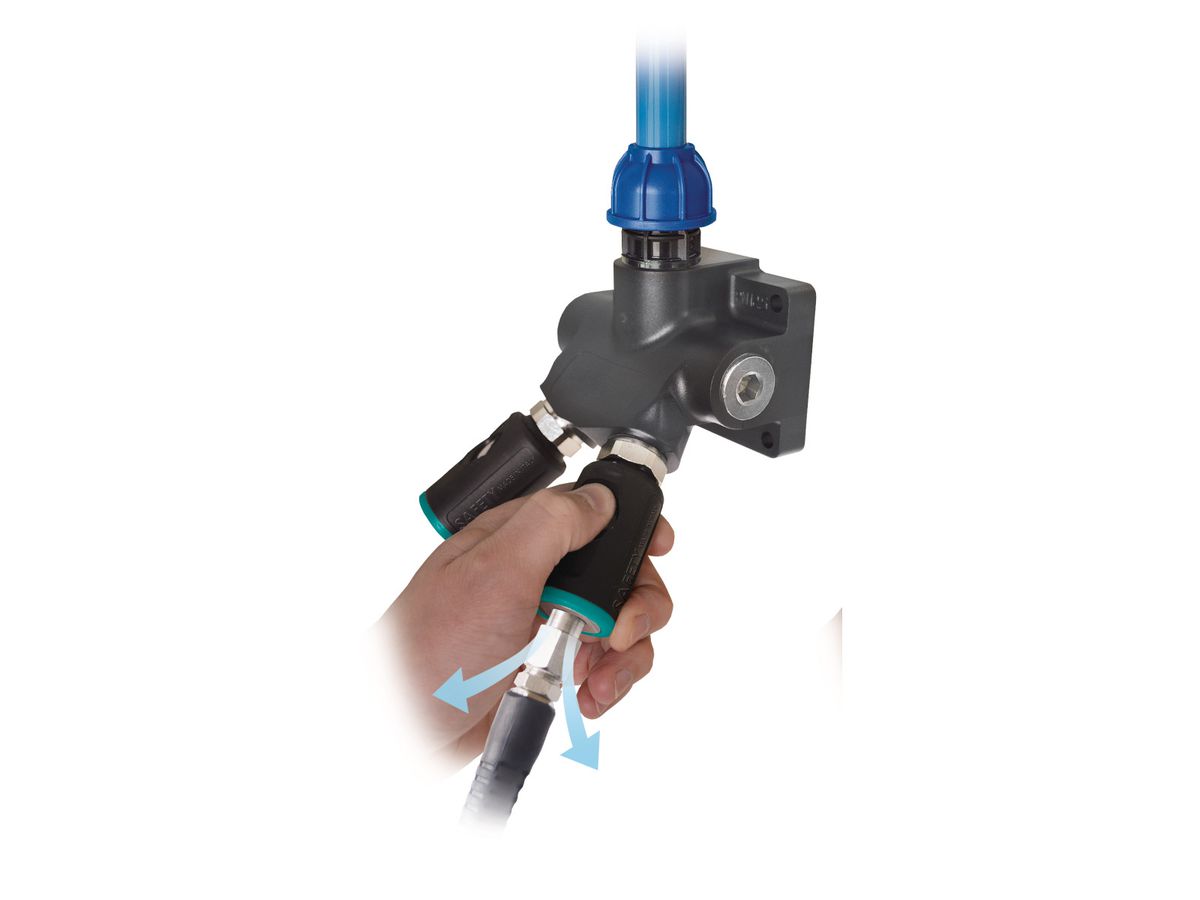 Sicherheitskupplung 6mm Schlauchtülle Einhand-Knopfbedienung