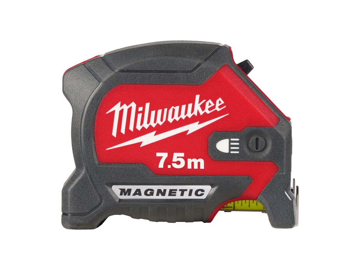 MILWAUKEE LED-Bandmaß 7,5m/25 ft 30 mm breites Band