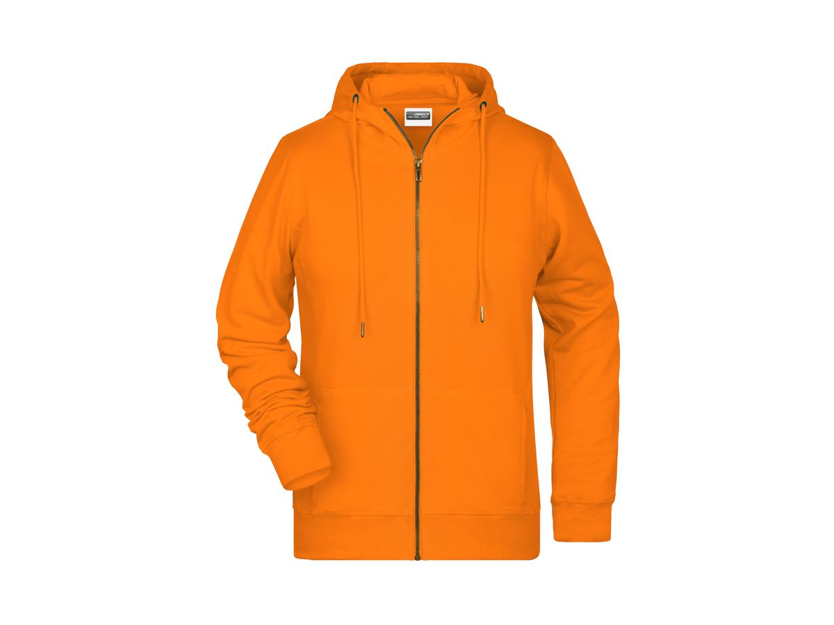 JN Ladies' Zip Hoody 8025 orange, Größe XXL