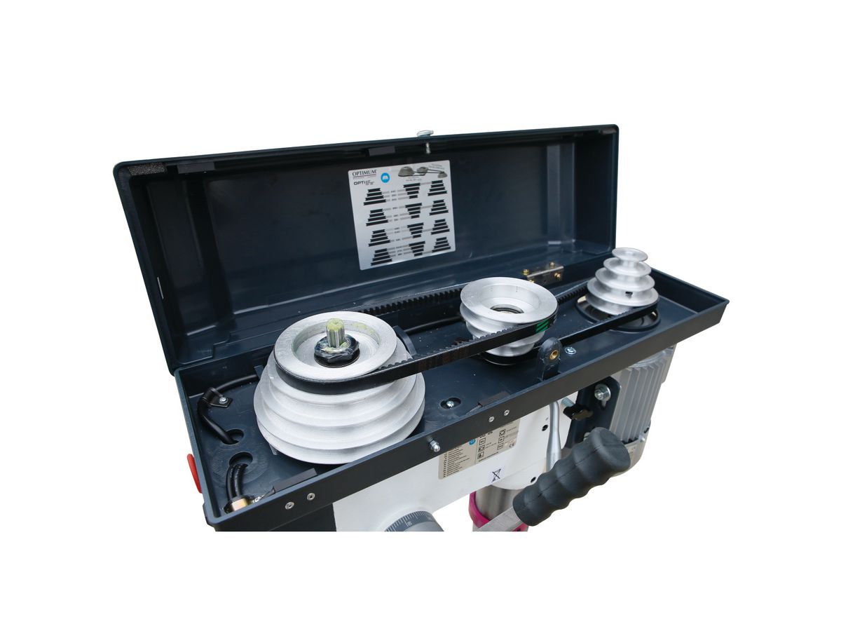 OPTIMUM Säulenbohrmaschine OPTIdrill DQ 25 Set inkl. Schraubstock