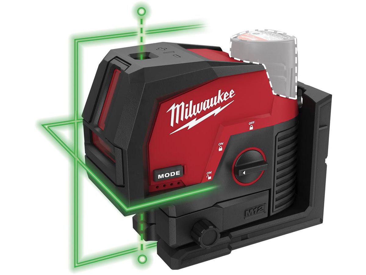 MILWAUKEE Kreuzlinienlaser M12 CLLP-0C mit Lotfunktion