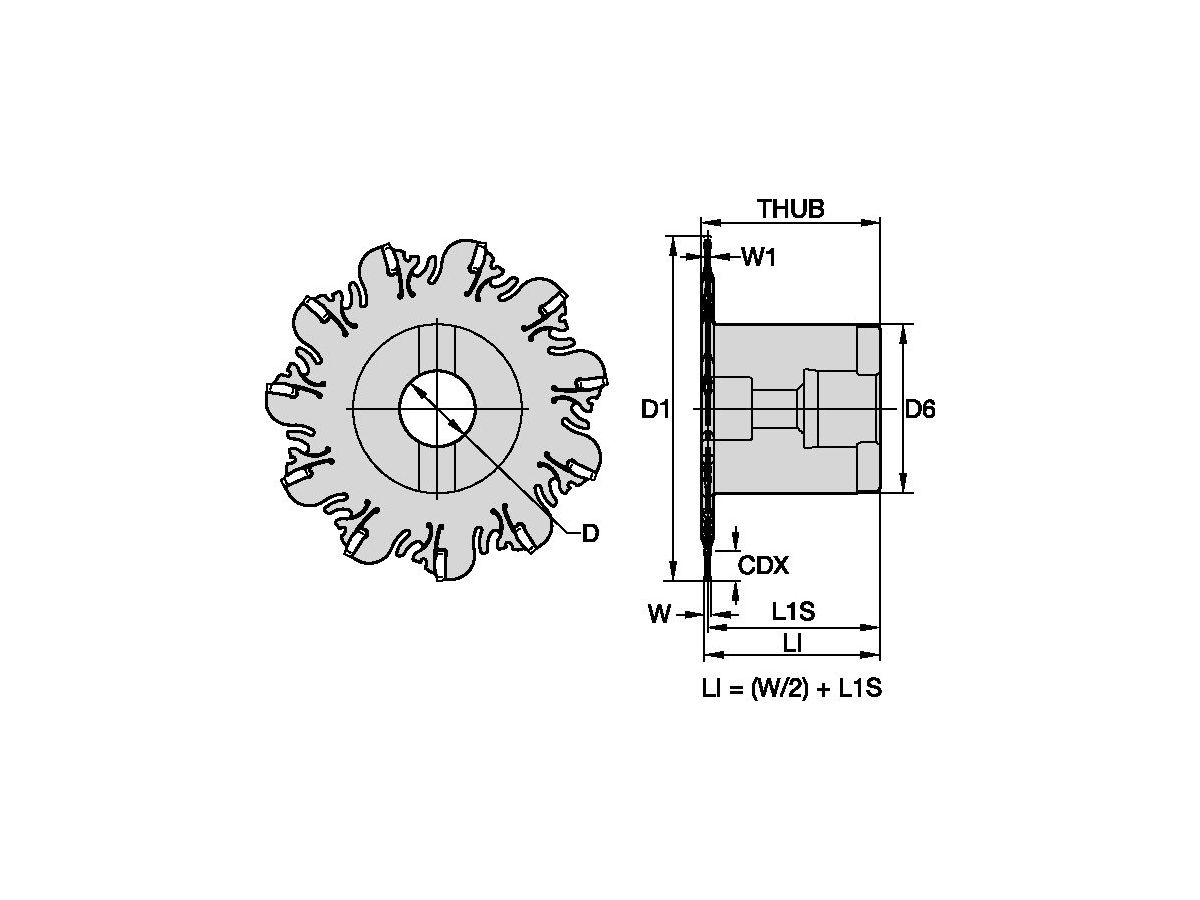 KENNAMETAL KNSU040R11X12S100 KNS SLOTTING CUTTER Inch 4D 1.2W 11Z