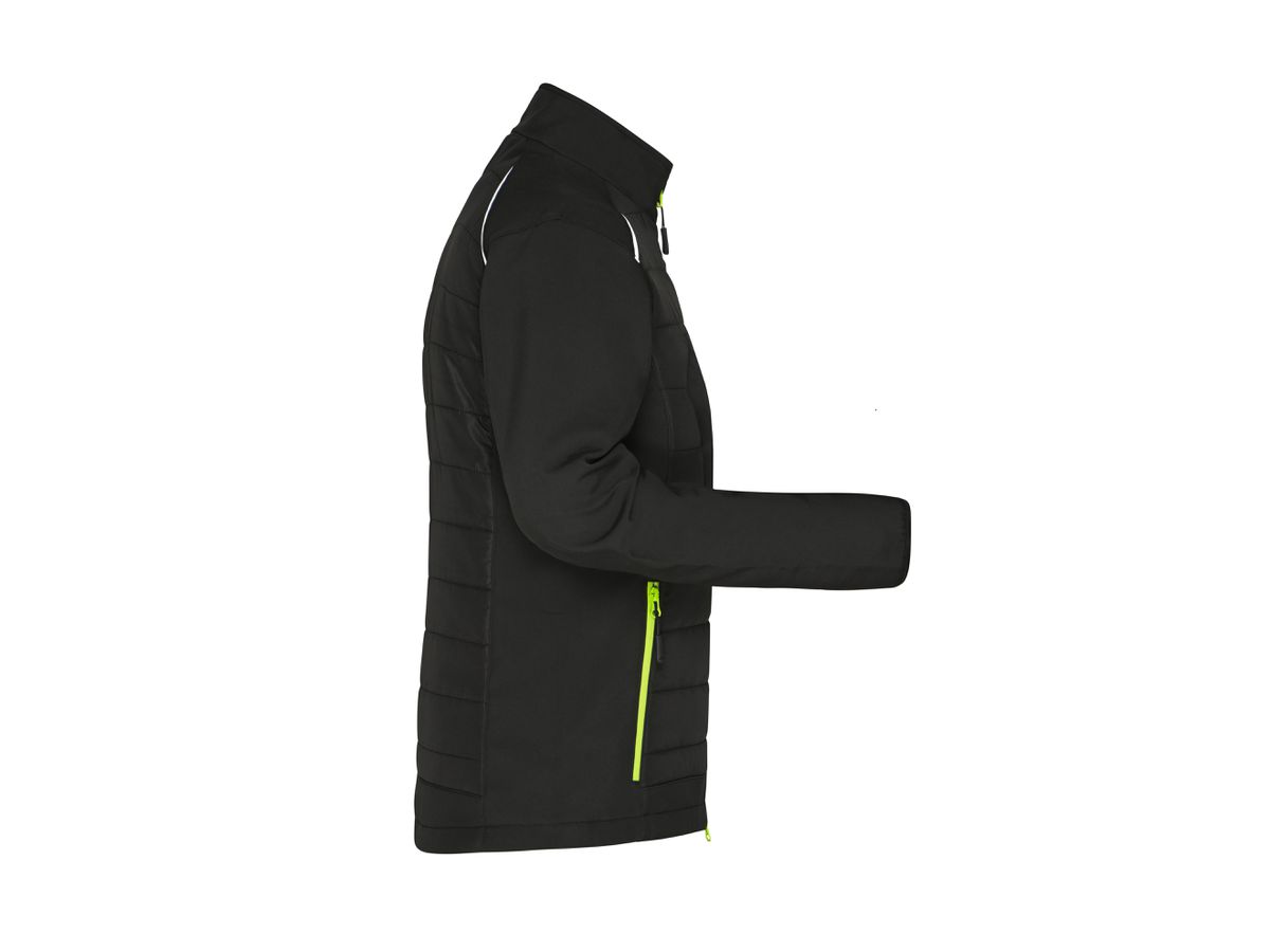 JN Ladies' Hybrid Jacket JN1819 black/neon-yellow Gr. M