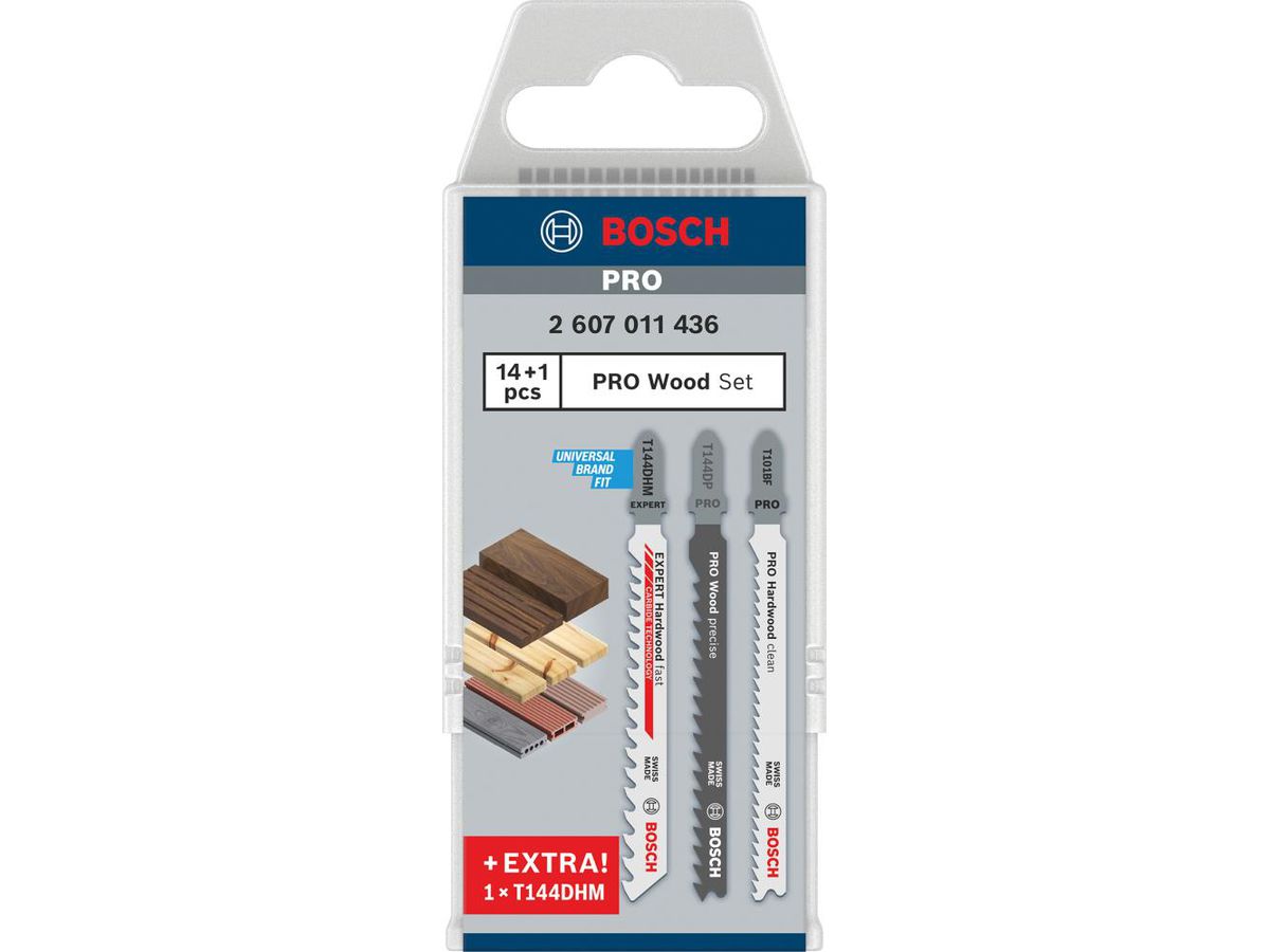 Set zaagbladen hout 14 + 1 dlg Bosch Holz 14 + 1 tlg