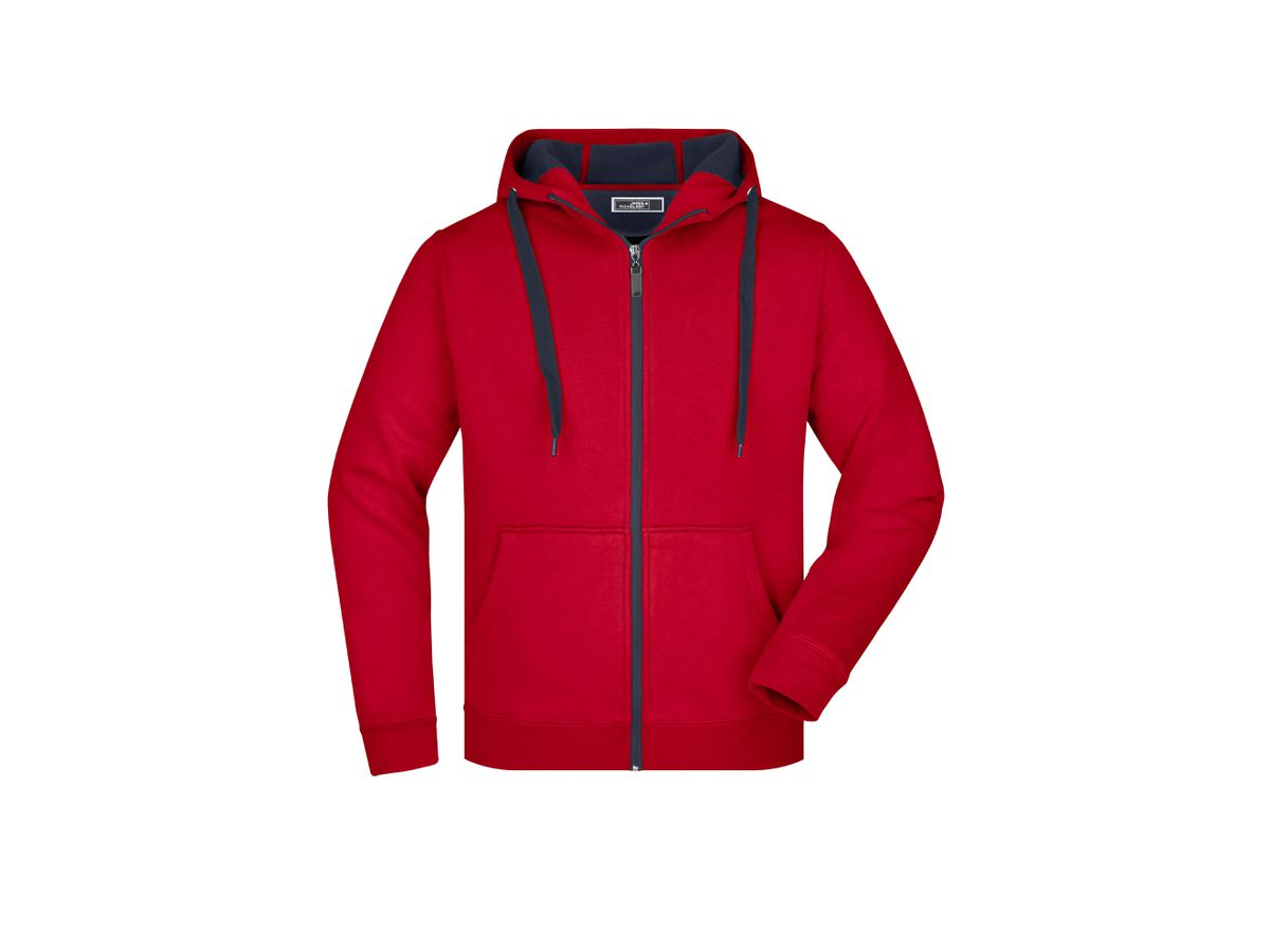 JN Mens Doubleface Jacket JN355 55%PES/45%BW, red/carbon, Größe L