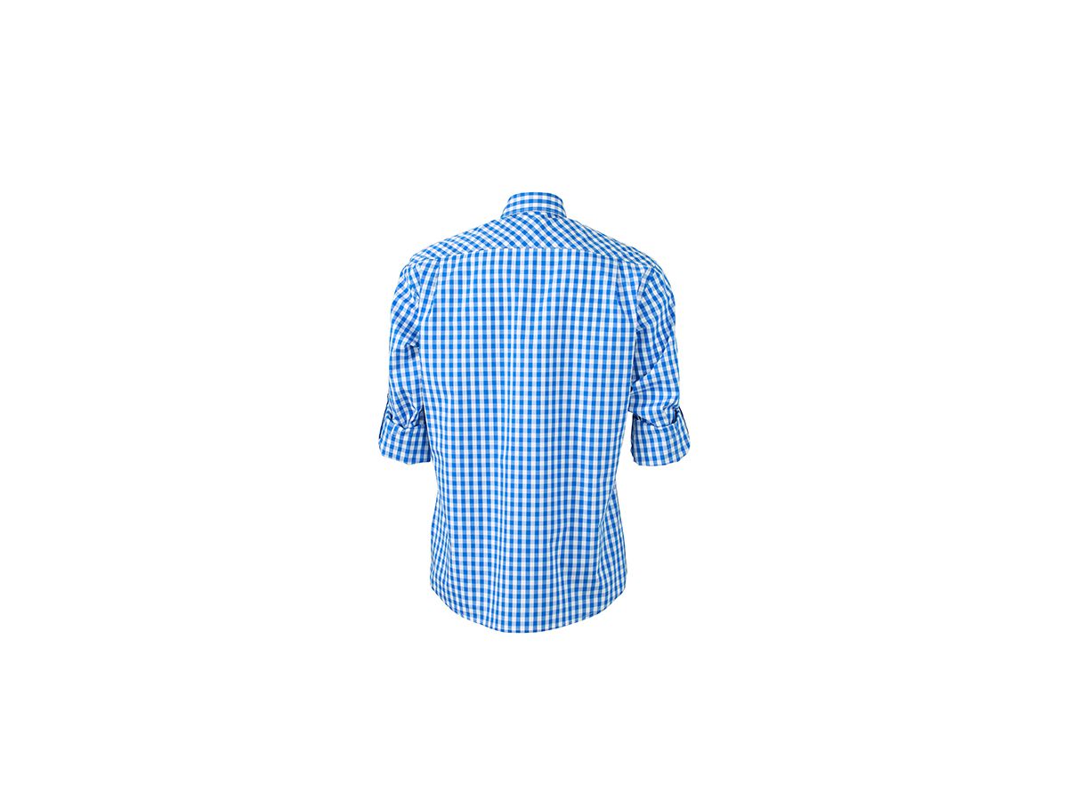 JN Mens Traditional Shirt JN638 100% BW, royal/white, Größe 2XL