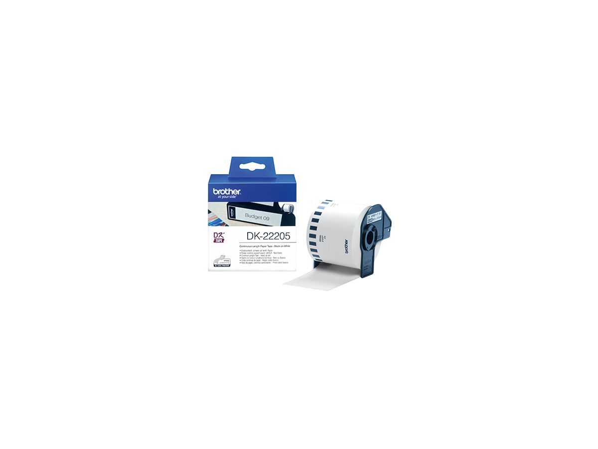 Brother Endlosetikettenrolle DK22205 62mmx30,48m weiß