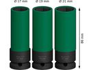 BOSCH Pro Steckschlüsseleinsatz-Set 1/2" 17/19/21 mm, lang, 3-teilig