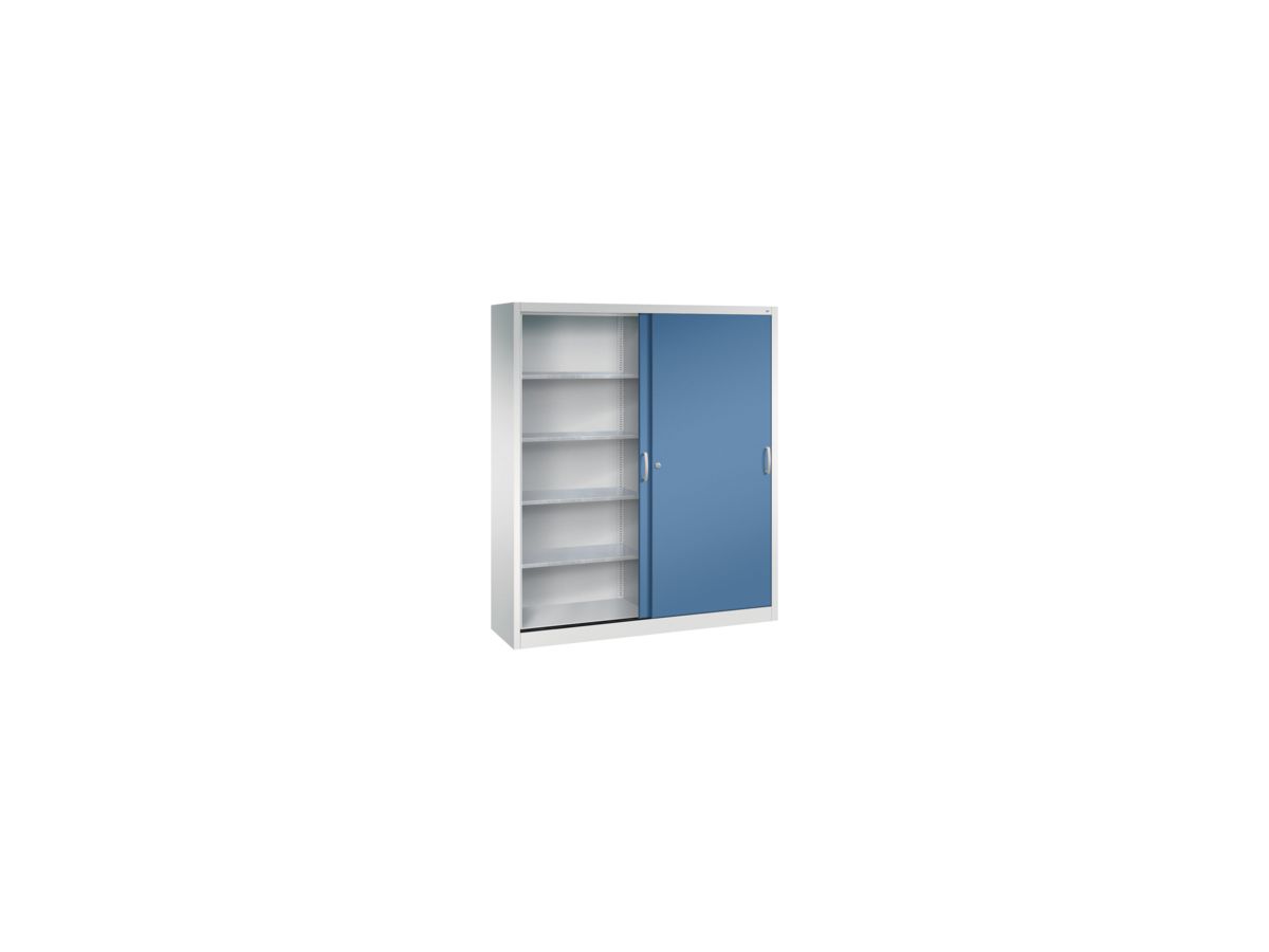 C+P Schiebetürenschrank 1950x1600x400mm, 7035/5012, 8 Böden