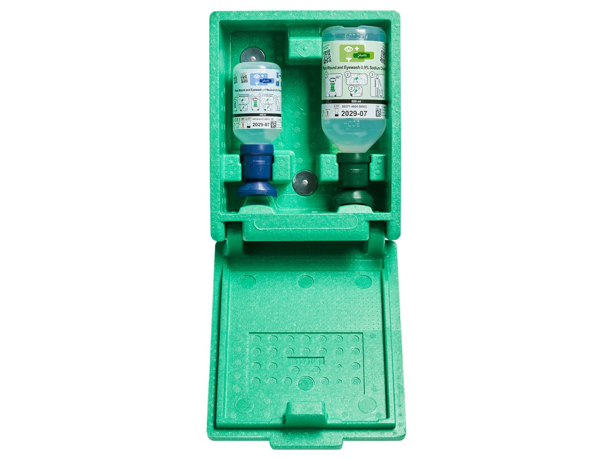 PLUM Augennotfallstation Wandbox Kombi inkl. 2 Fl. (500ml,200ml)