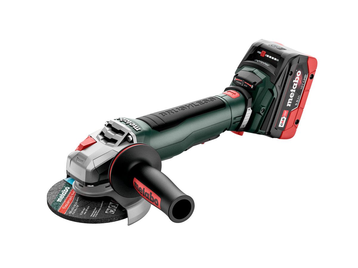 METABO Akku-Winkelschleifer WPB 18 LT BL 11-125 Quick 2x5,5Ah LiHD, metaBOX 165 L