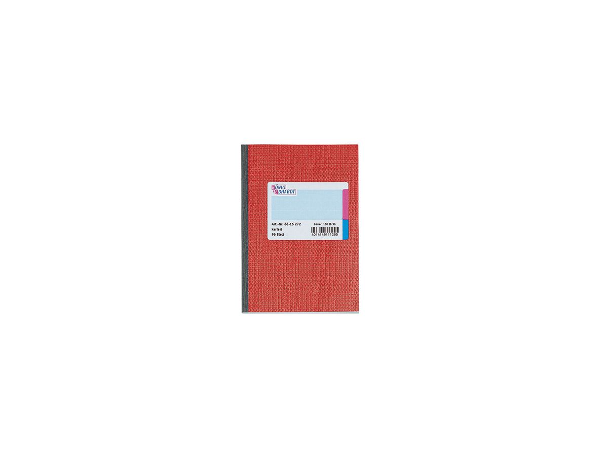 König&Ebhardt Kladde 8615272 DIN A5 kariert 96Blatt rot