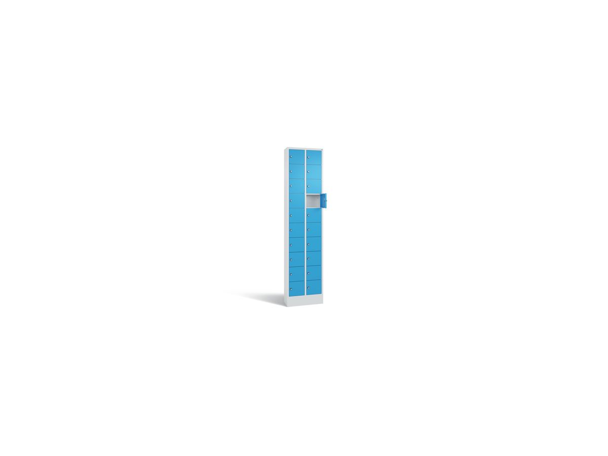 C+P Kleinfachschrank, Sockel 1950x460x200mm, 7035/5012, 2x10 Fächer