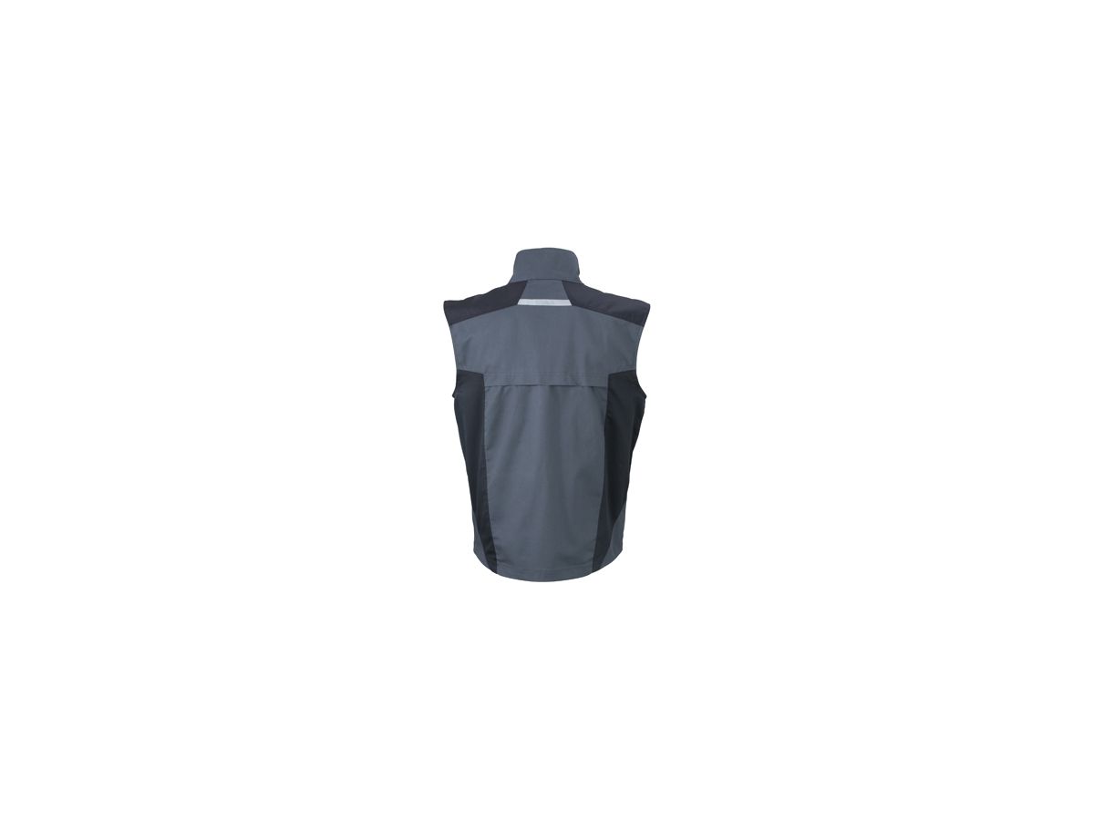 JN Workwear Vest JN822 65%PES/35%BW, carbon/black, Größe 2XL