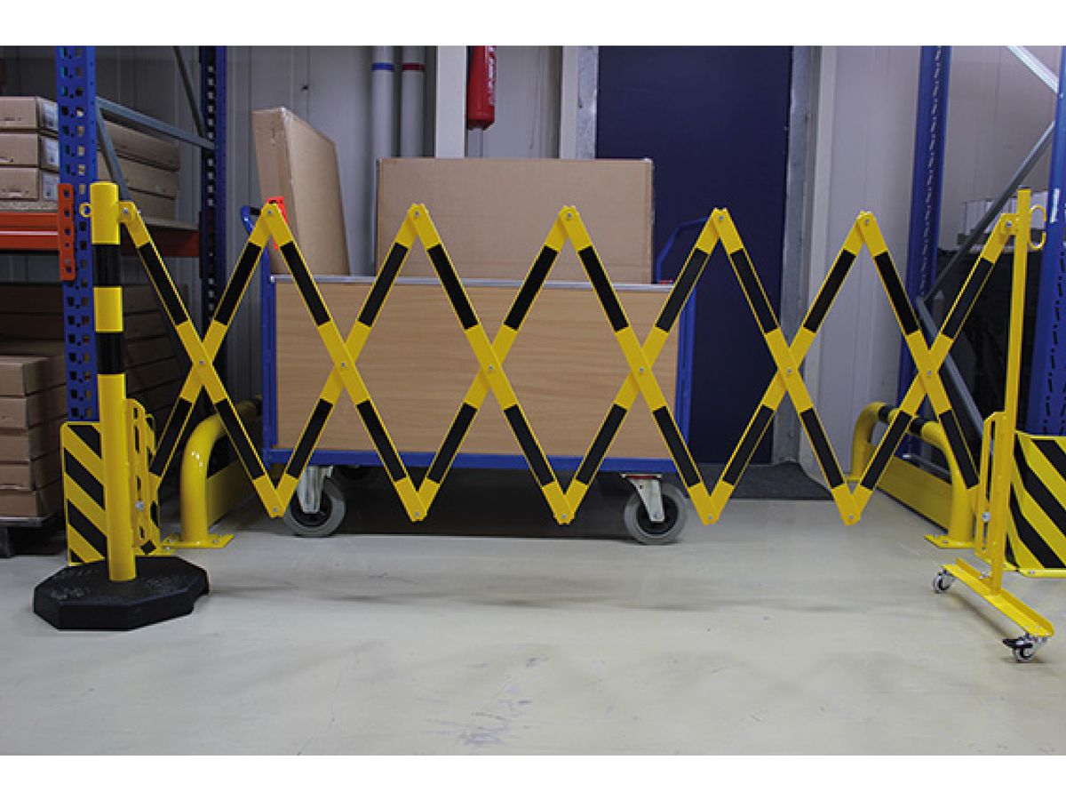 Sperrfosten D60mm gelb-schwarz Platte