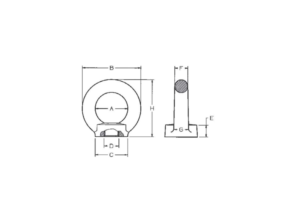 Ringmutter - fix Güteklasse 8 Tragfähigkeit in Kg 10000