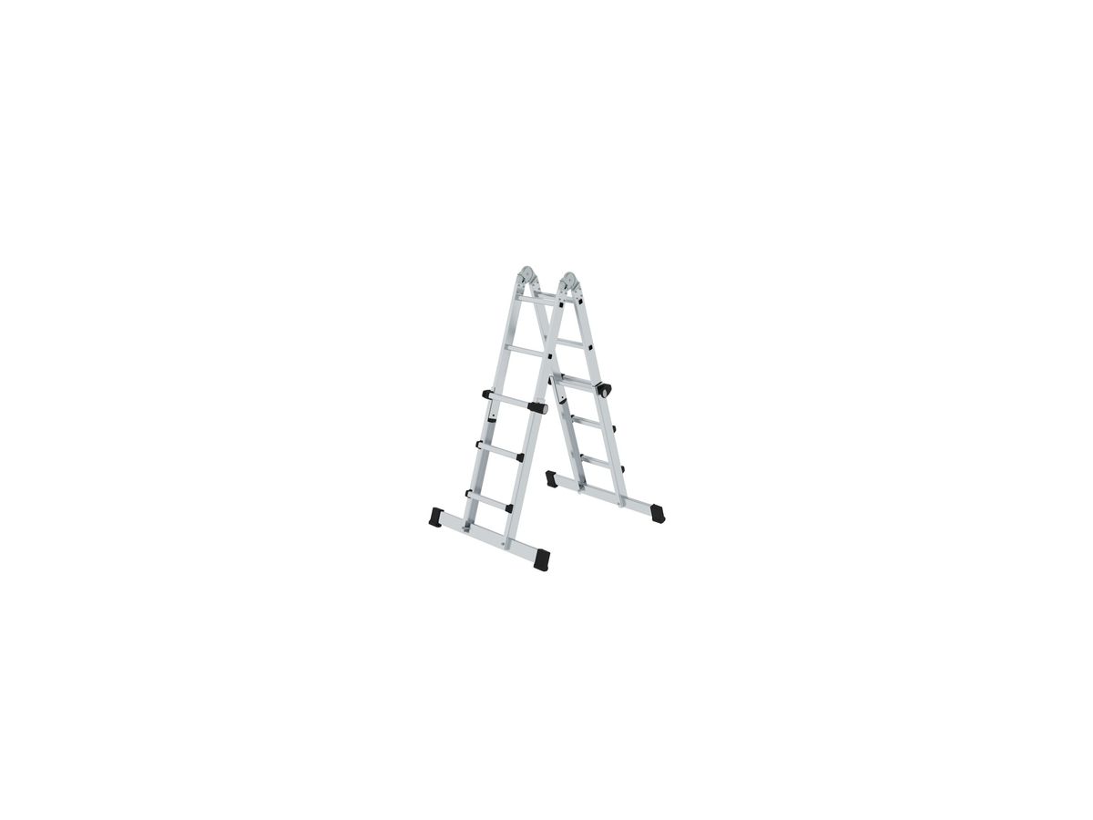 Günzburger Aluminium-Teleskopleiter 4-teilig mit Traverse 4x3 Sprossen 32121