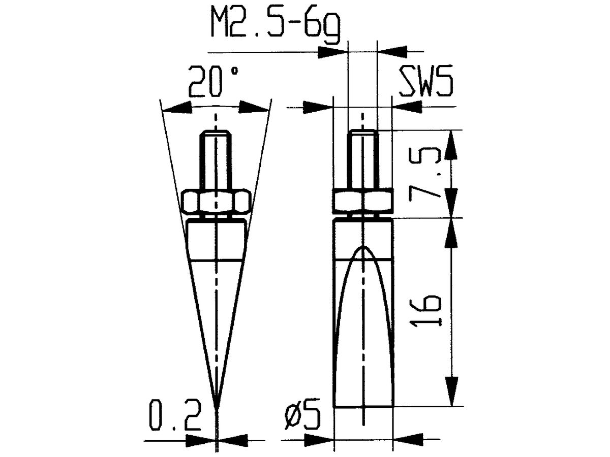 Meetelement HM type 20/ 5,0mm KÄFER Abb.20/ 5,0mm       Käfer