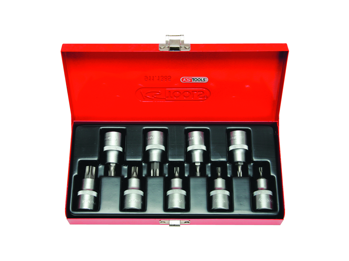 KS TOOLS 1/2" Bit-Stecknuss-Satz CHROMEplus, 9-teilig für TX-Schrauben